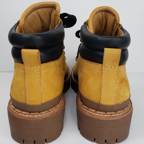 Marc Fisher LTD CLcairy Tan/Yellow Suede Lace up Hiking Outdoor Boots Sz 9.5M - Picture 4 of 10
